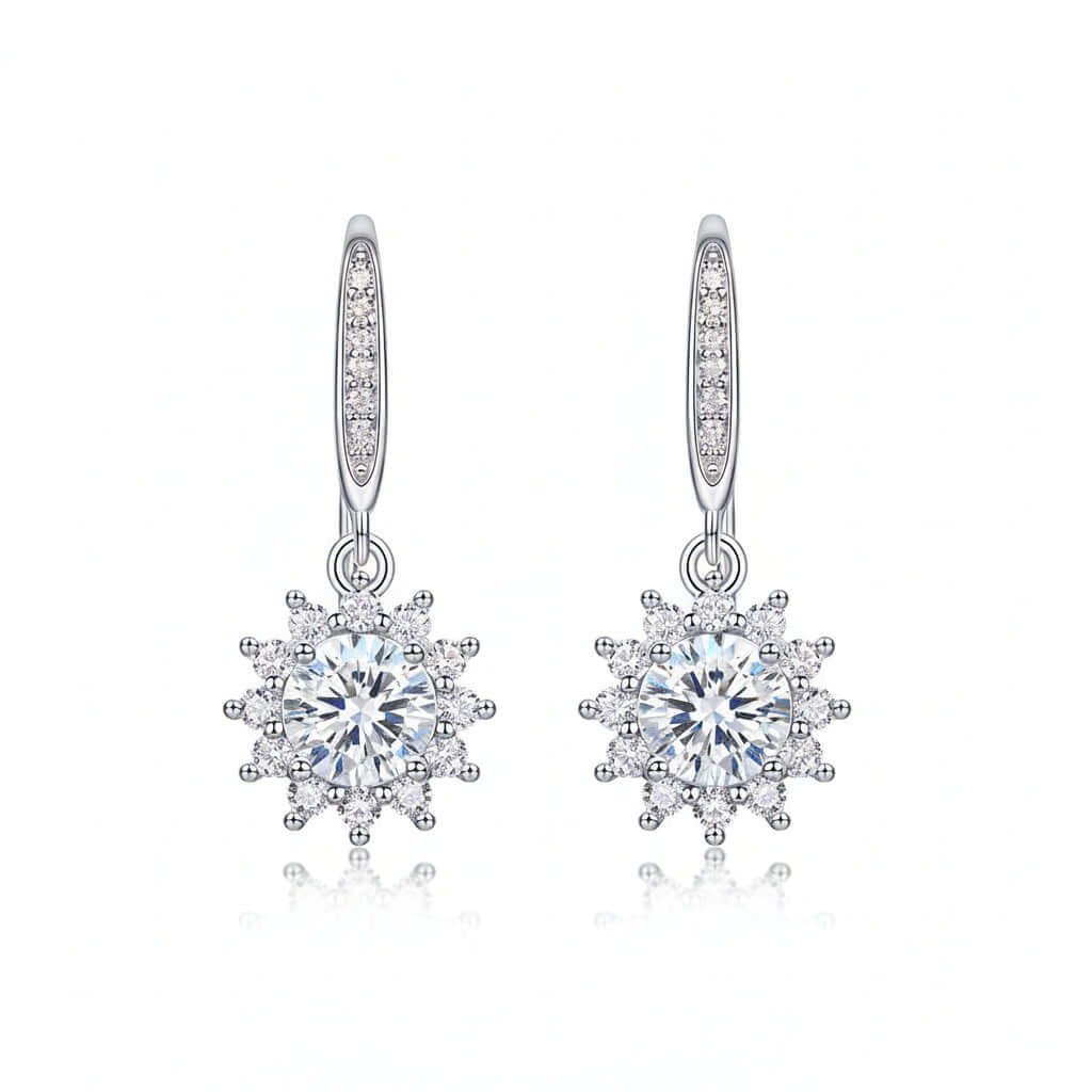 Moissanite Star Stud Earrings – S925 Sterling Silver Platinum-Plated