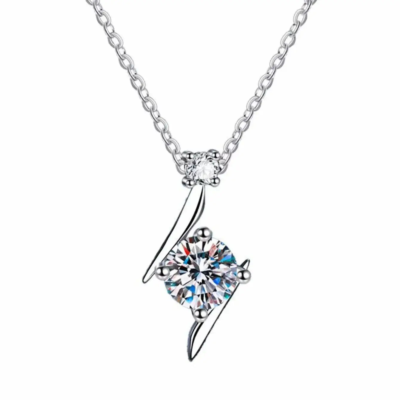 1 Carat D Color Moissanite Pendant Necklace Elegant Jewelry