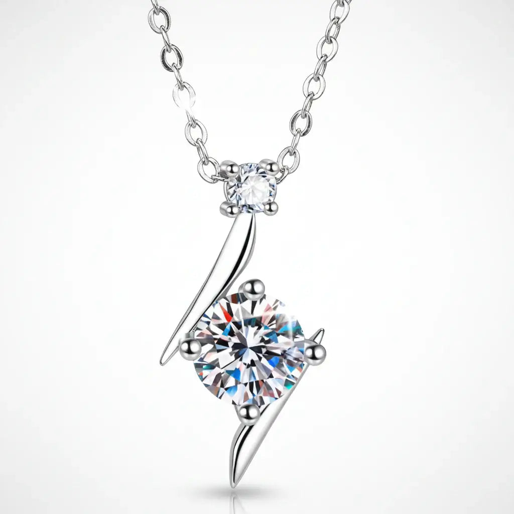 1 Carat D Color Moissanite Pendant Necklace Elegant Jewelry