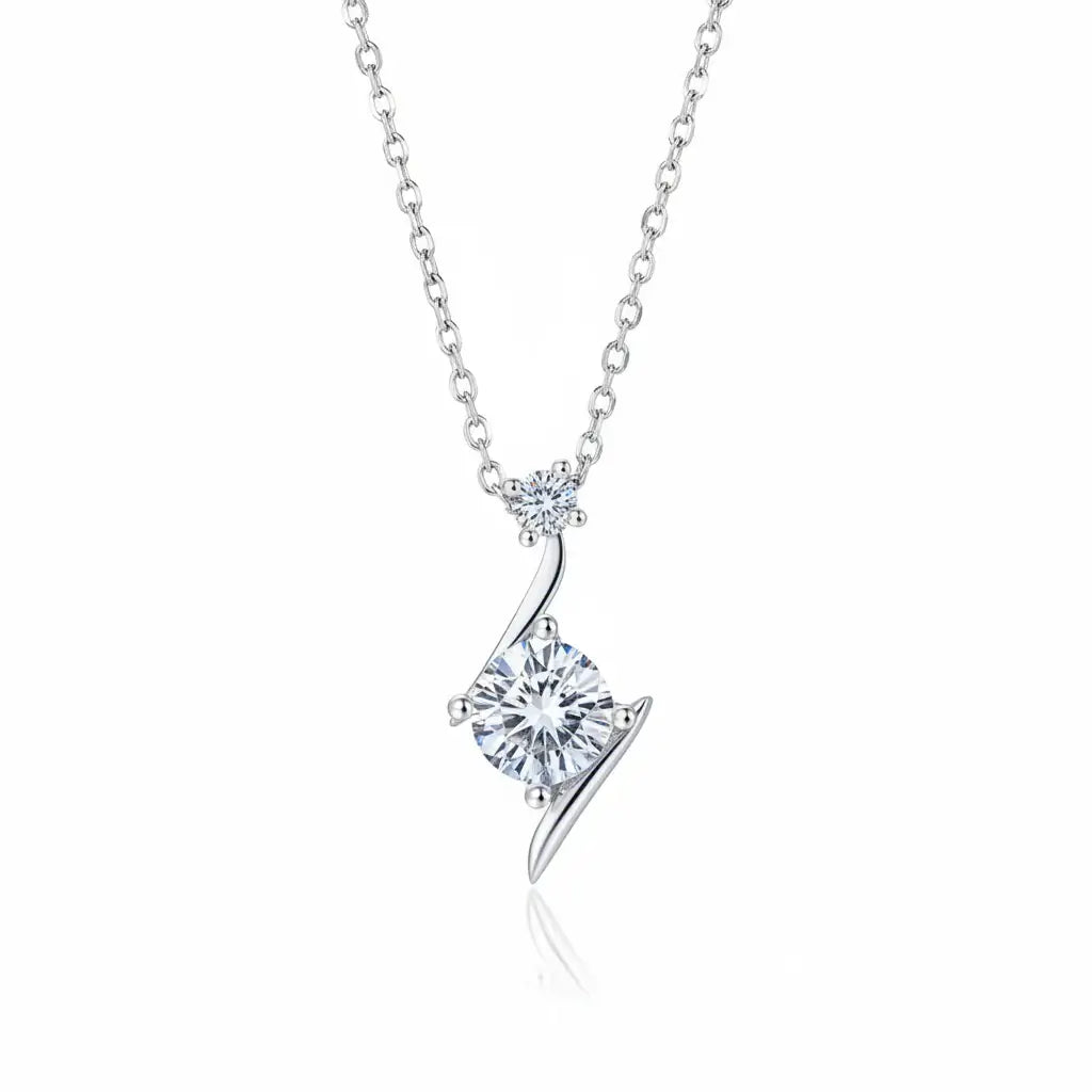 1 Carat D Color Moissanite Pendant Necklace Elegant Jewelry