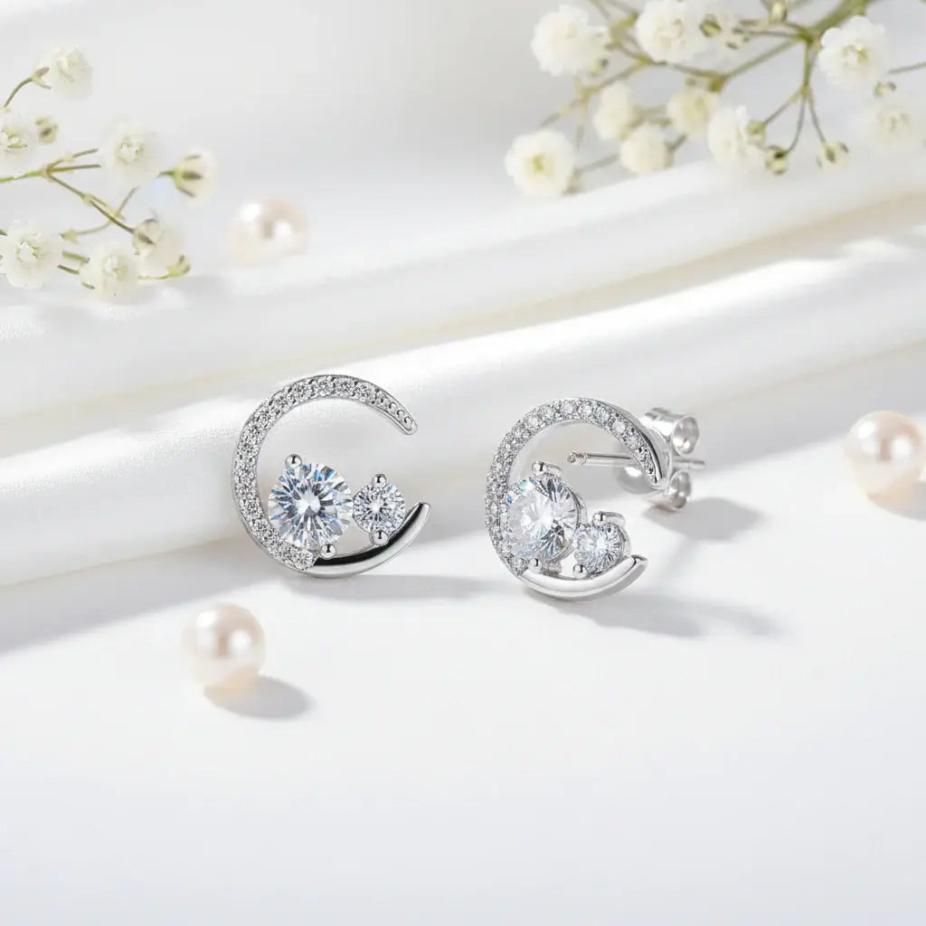 0.8CT Moissanite Stud Earrings 925 Sterling Silver – D Color VVS1 Diamond Look Earrings 