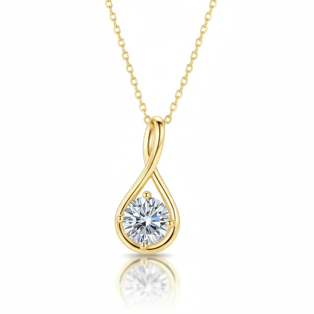 Moissanite Classic – 18K Gold Plated 925 Sterling Silver Necklace