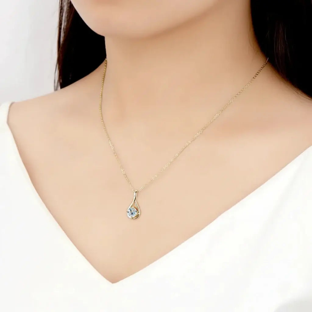 Moissanite Classic – 18K Gold Plated 925 Sterling Silver Necklace
