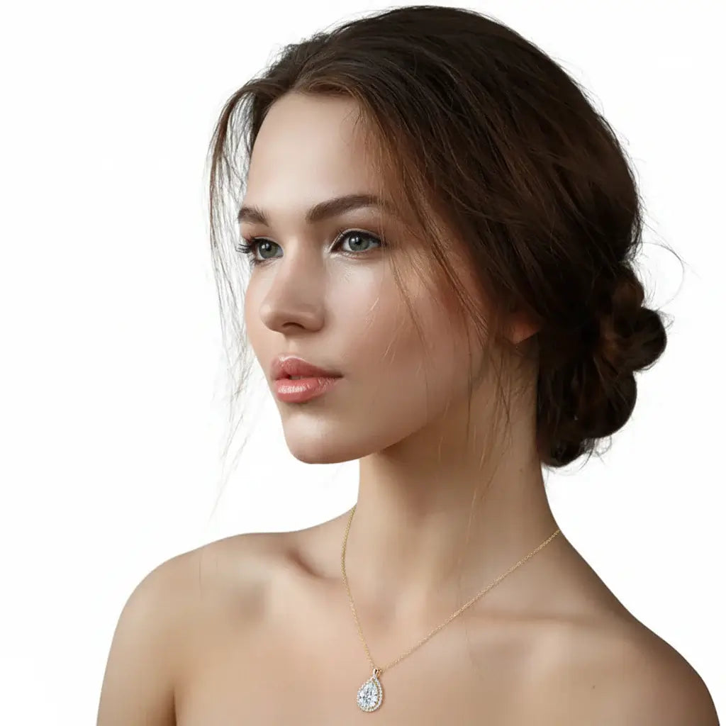 Moissanite Classic – 18K Gold Plated 925 Sterling Silver Necklace