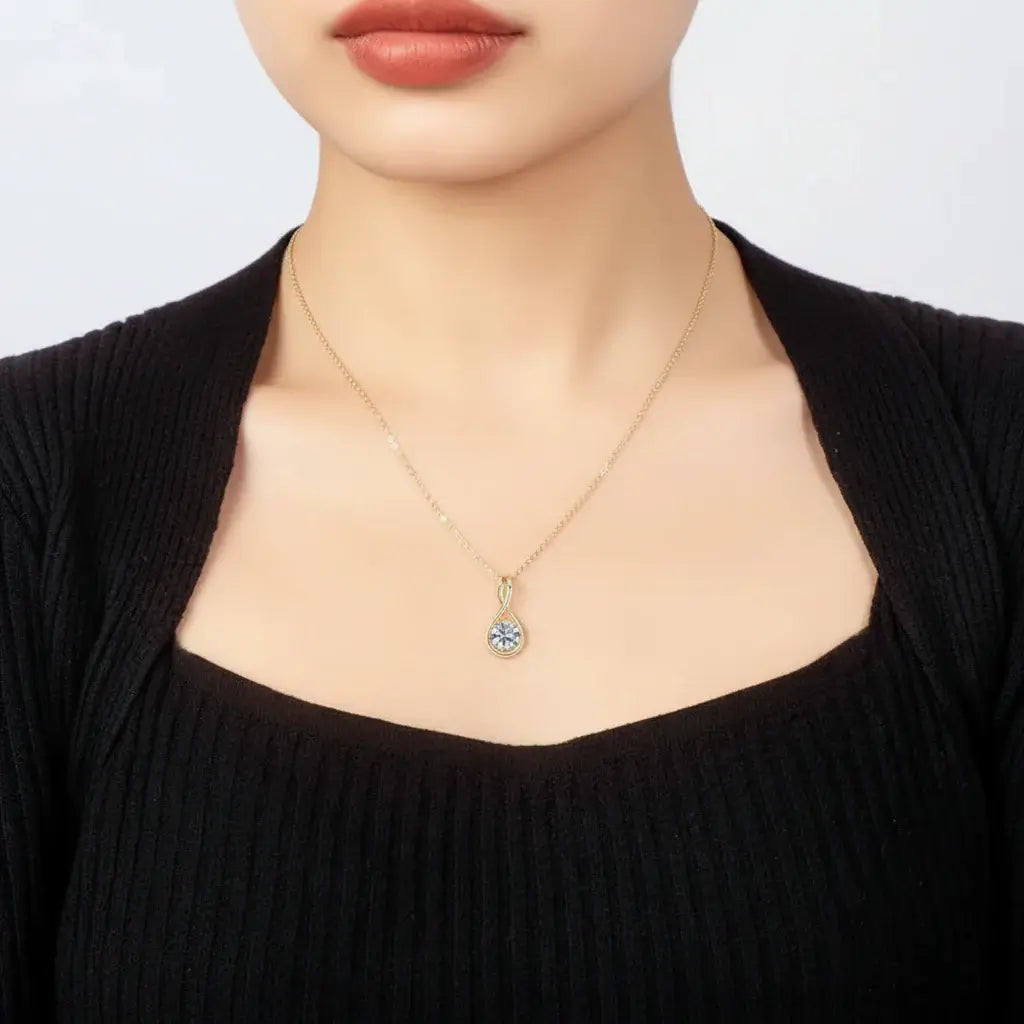 Moissanite Classic – 18K Gold Plated 925 Sterling Silver Necklace