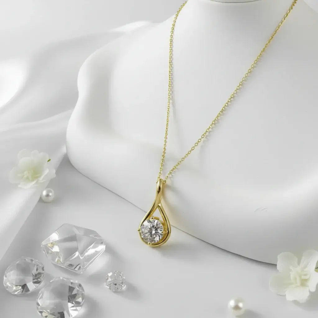 Moissanite Classic – 18K Gold Plated 925 Sterling Silver Necklace