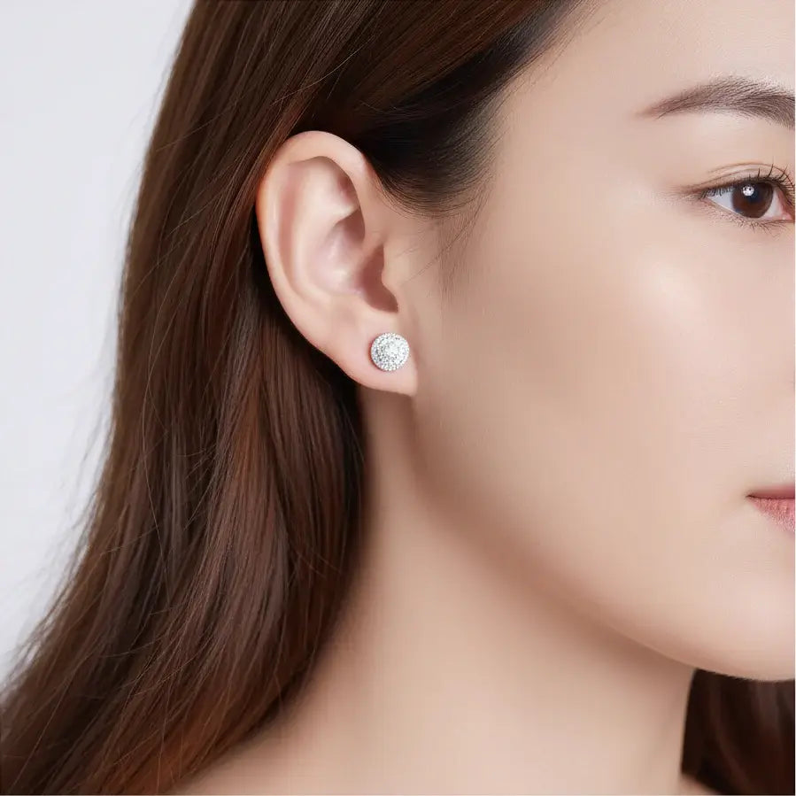 Moissanite Brilliance – Platinum Plated 925 Sterling Silver 1CT VVS1 Stud Earrings