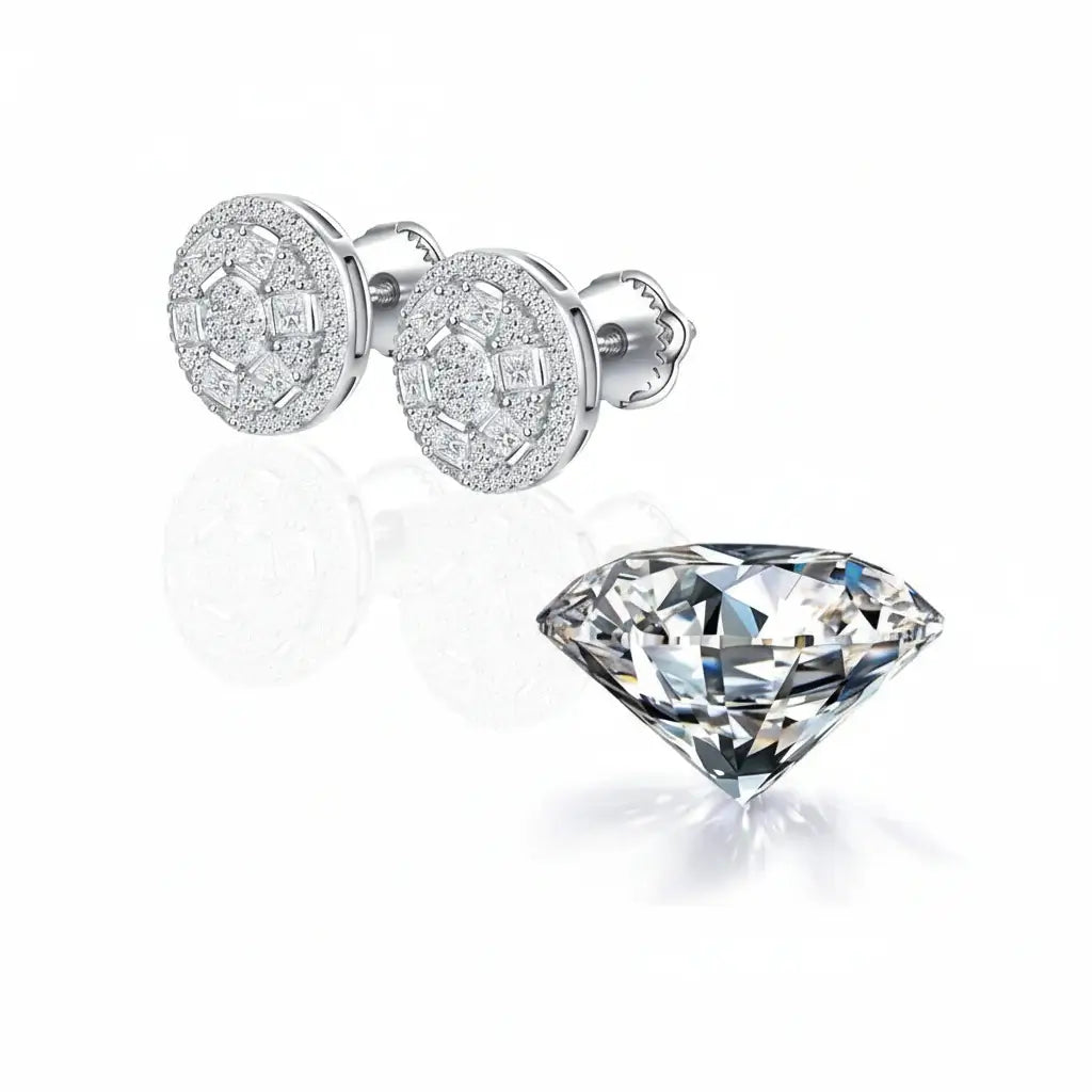 Moissanite Brilliance – Platinum Plated 925 Sterling Silver 1CT VVS1 Stud Earrings