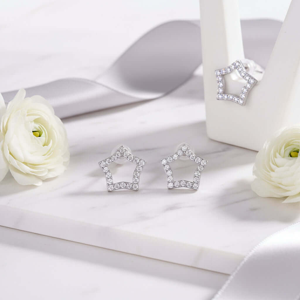 Mini Moissanite Stud Earrings – S925 Sterling Silver Platinum-Plated
