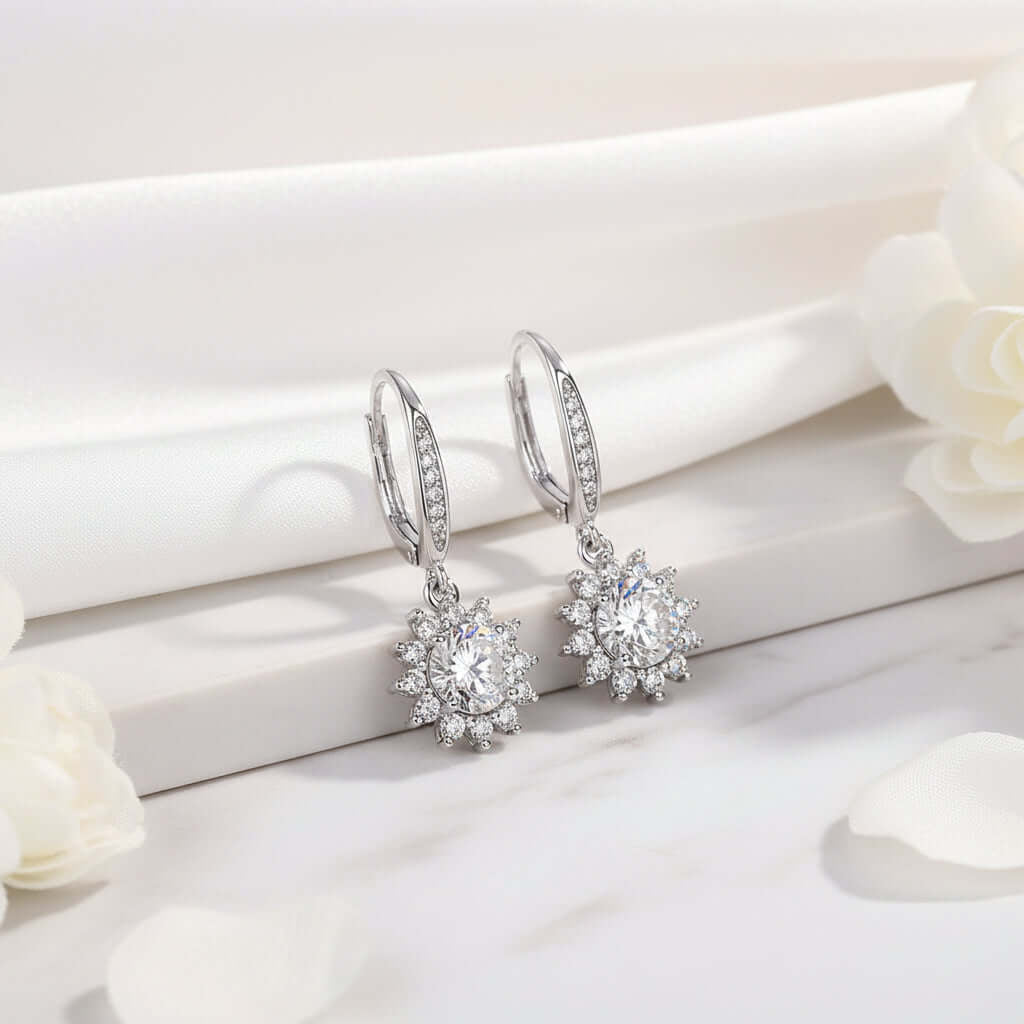 Moissanite Star Stud Earrings – S925 Sterling Silver Platinum-Plated
