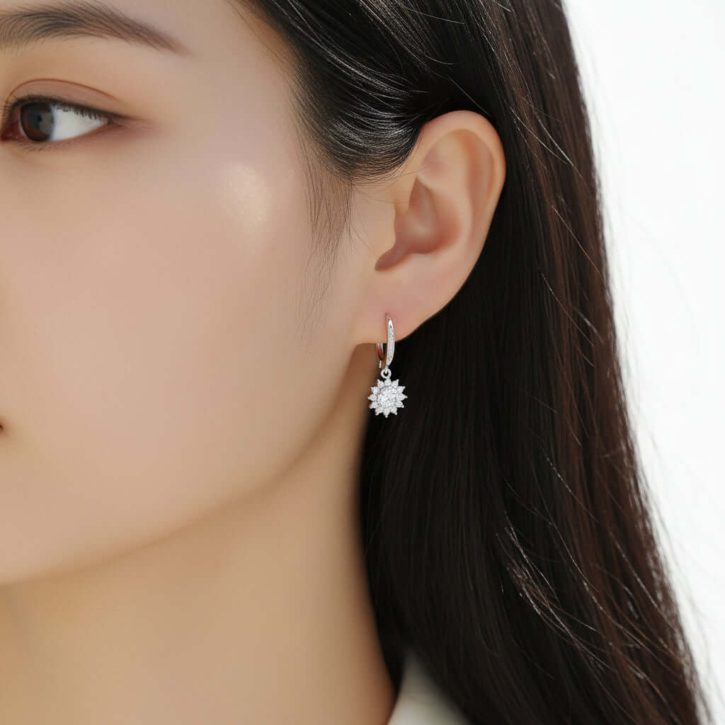 Moissanite Star Stud Earrings – S925 Sterling Silver Platinum-Plated