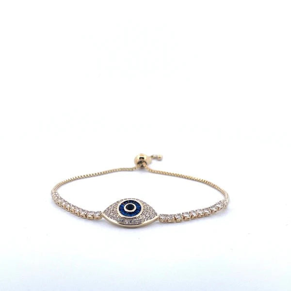 Evil Eye Bracelet - Blue Eye 18K Gold