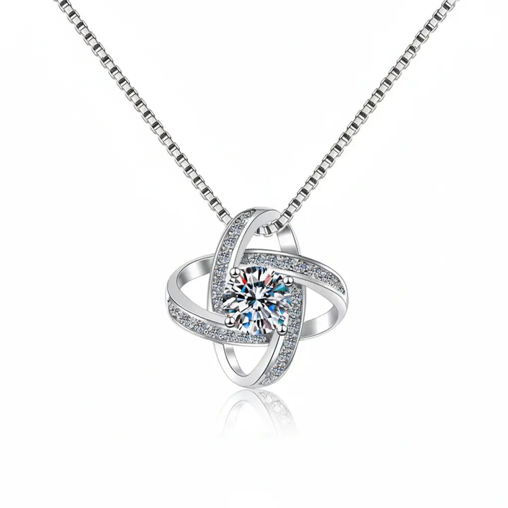 Moissanite Elegance – Gold Plated 925 Sterling Silver Pendant Necklace