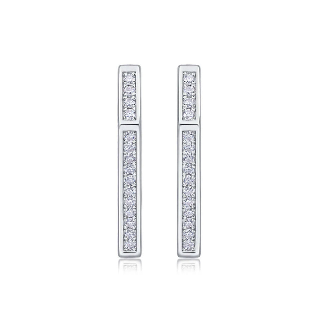 Elite Moissanite Stud Earrings – S925 Sterling Silver Platinum-Plated