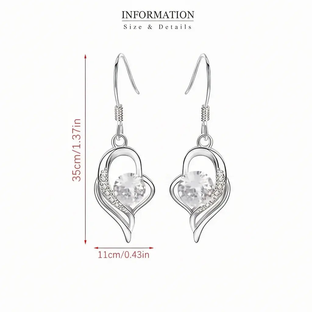 Moissanite Heart Earrings 925 Sterling Silver – 0.5CT Ocean Blue Heart Studs
