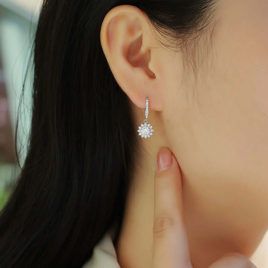 Moissanite Star Stud Earrings – S925 Sterling Silver Platinum-Plated