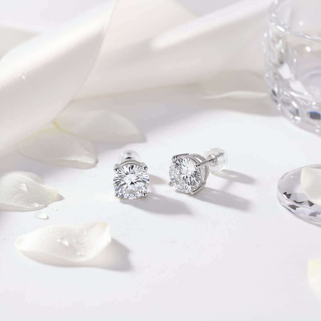Classic Moissanite Stud Earrings – S925 Sterling Silver