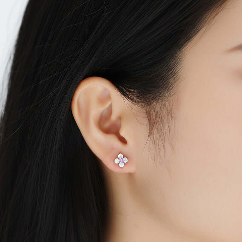 Mini Moissanite Stud Earrings – S925 Sterling Silver Platinum-Plated