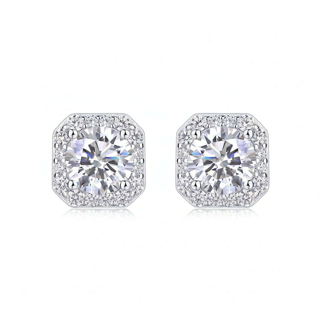 Heart Moissanite Stud Earrings – S925 Sterling Silver