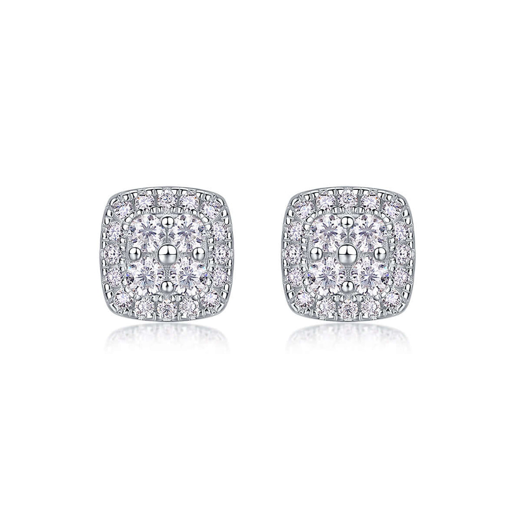 Icon Moissanite Stud Earrings – S925 Sterling Silver Platinum-Plated