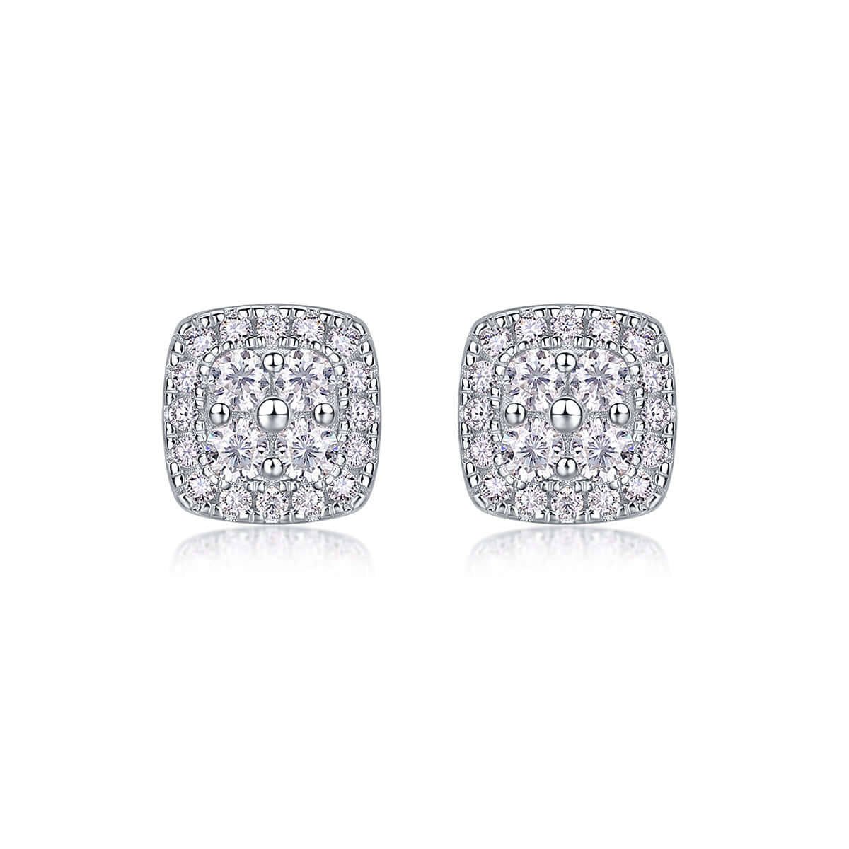 Icon Moissanite Stud Earrings – S925 Sterling Silver Platinum-Plated