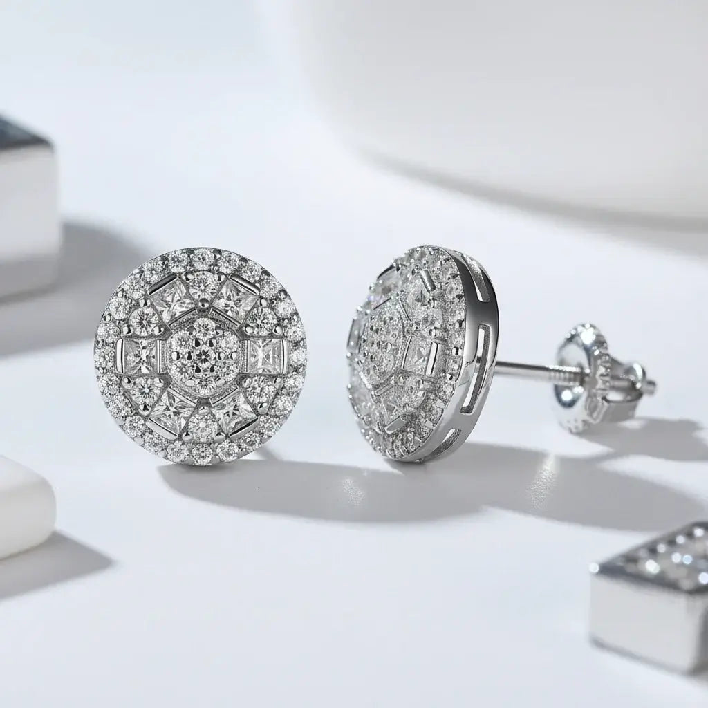 Moissanite Brilliance – Platinum Plated 925 Sterling Silver 1CT VVS1 Stud Earrings
