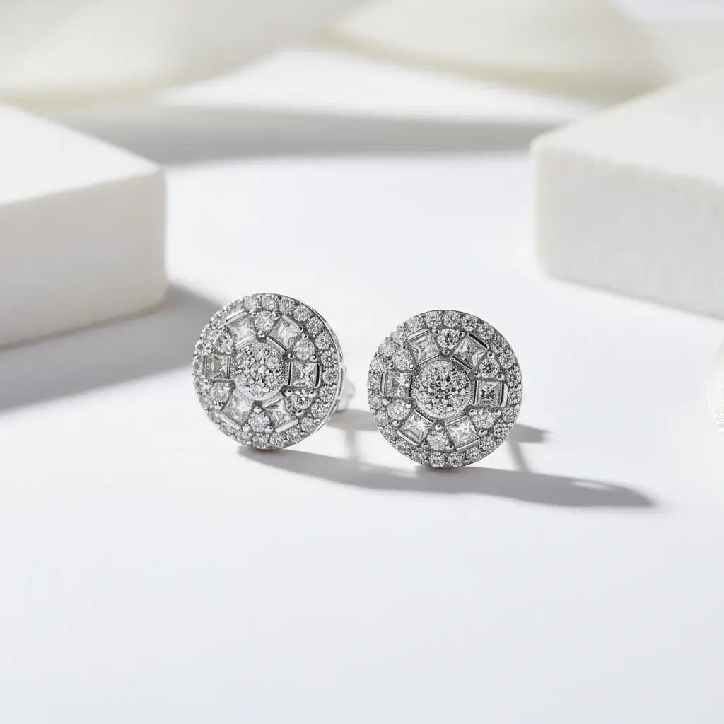 Moissanite Brilliance – Platinum Plated 925 Sterling Silver 1CT VVS1 Stud Earrings