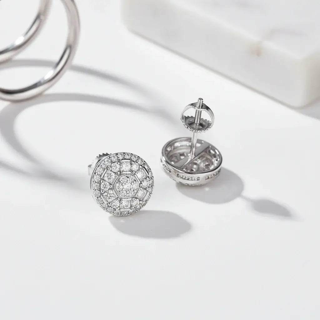 Moissanite Brilliance – Platinum Plated 925 Sterling Silver 1CT VVS1 Stud Earrings