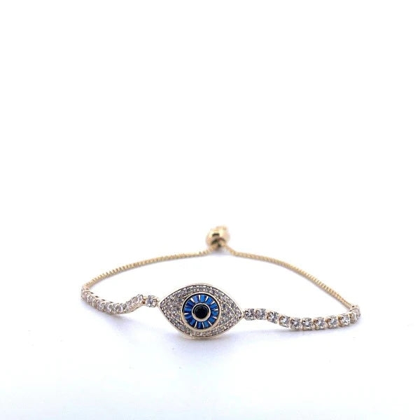 Evil Eye Bracelet - Blue Eye 18K Gold
