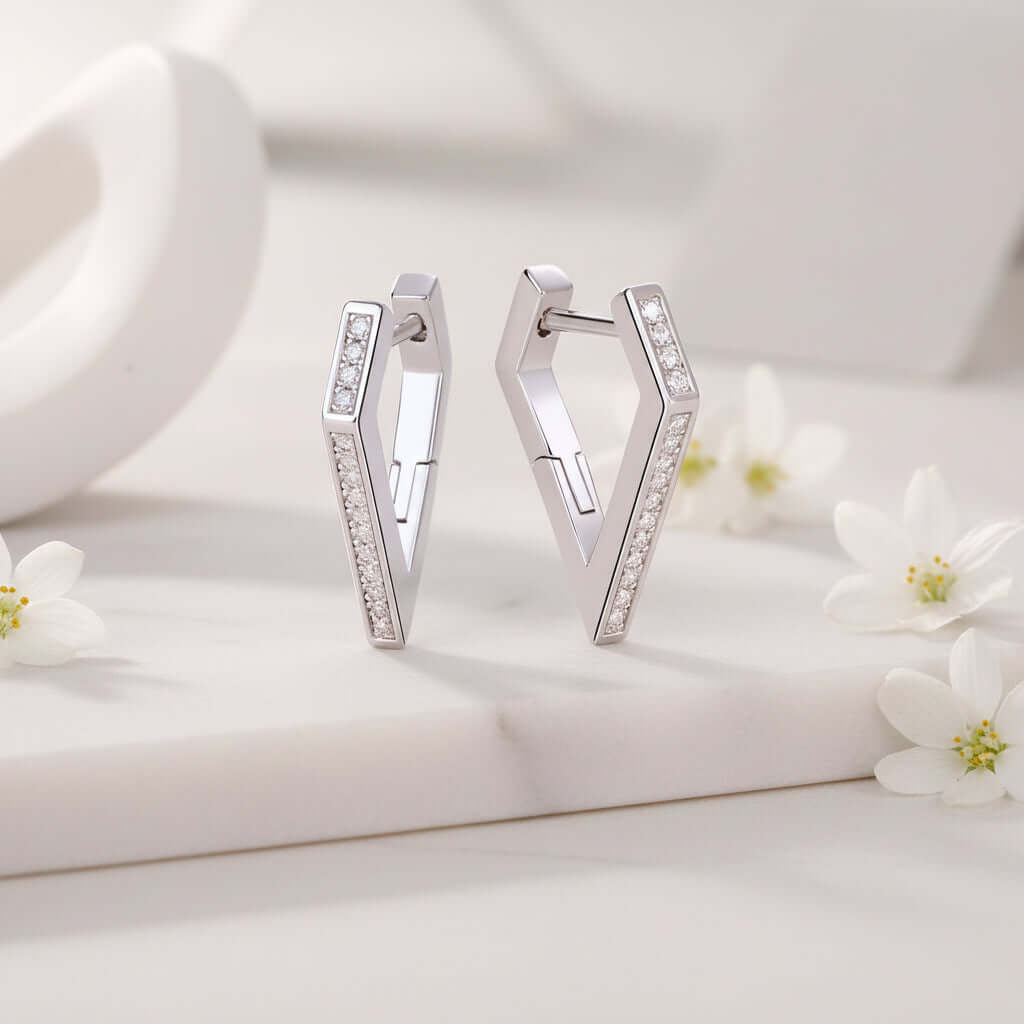 Elite Moissanite Stud Earrings – S925 Sterling Silver Platinum-Plated