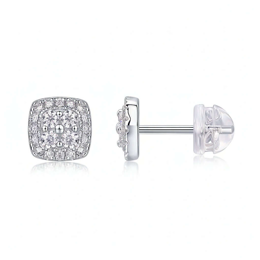 Icon Moissanite Stud Earrings – S925 Sterling Silver Platinum-Plated
