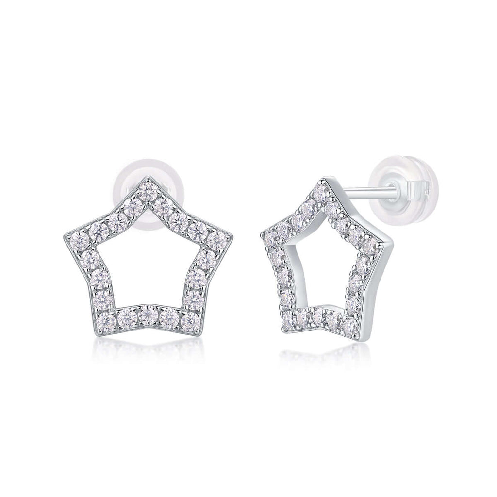 Mini Moissanite Stud Earrings – S925 Sterling Silver Platinum-Plated