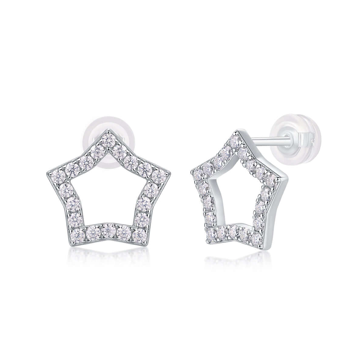 Mini Moissanite Stud Earrings – S925 Sterling Silver Platinum-Plated