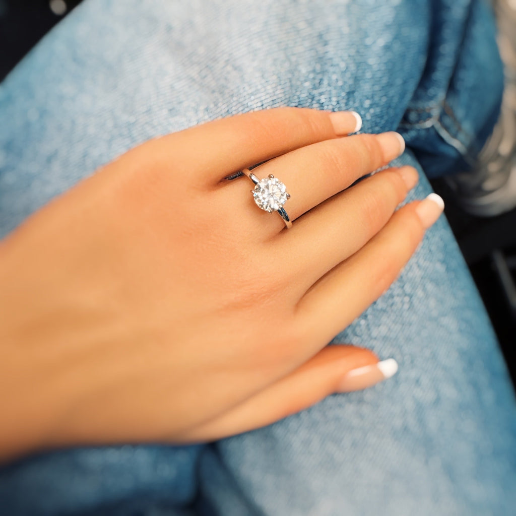 Moissanite Radiance – White Gold Plated Sterling Silver 2CT Ring
