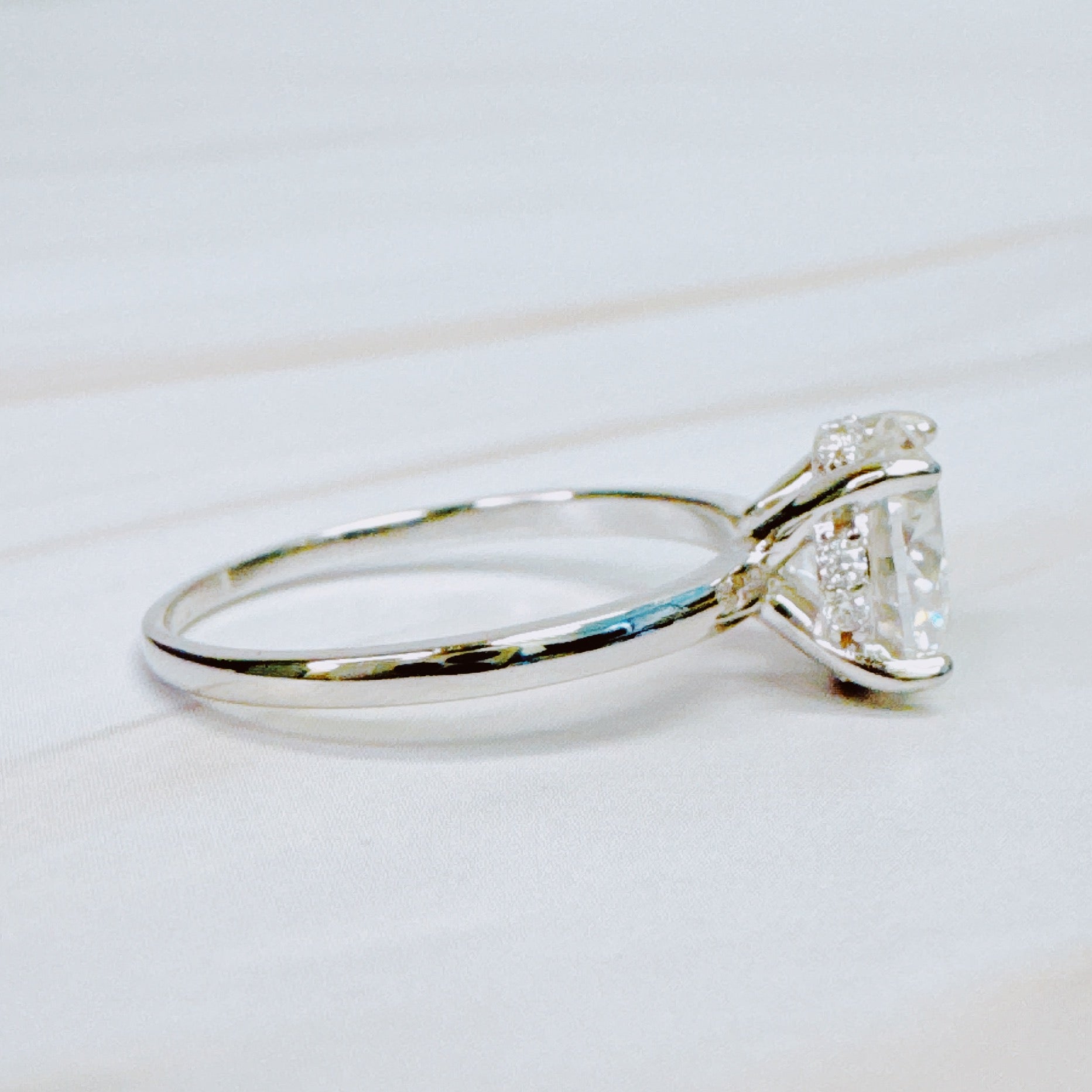 Moissanite Radiance – White Gold Plated Sterling Silver 2CT Ring