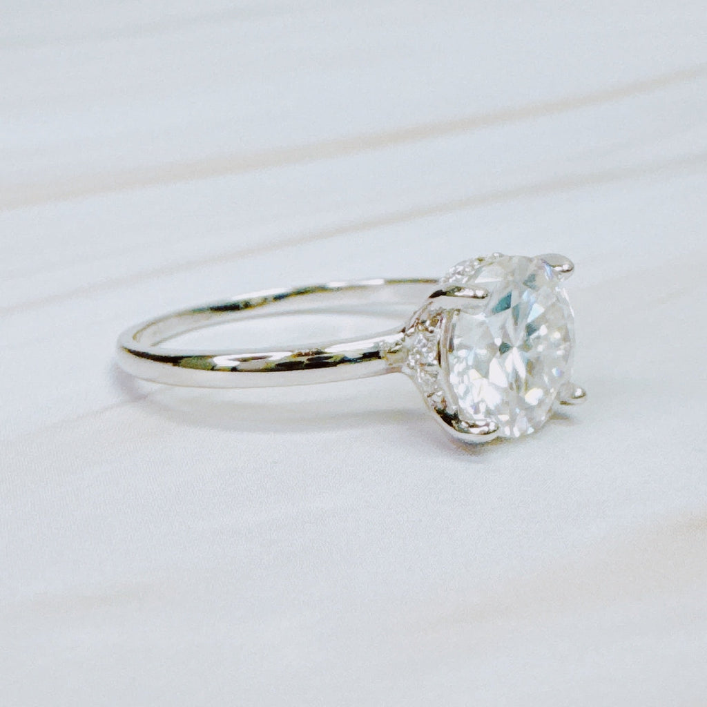 Moissanite Radiance – White Gold Plated Sterling Silver 2CT Ring