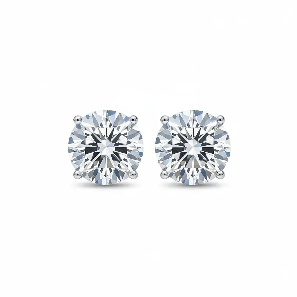 Moissanite Stud Earrings 925 Sterling Silver – 0.5–1CT Four Prong Diamond