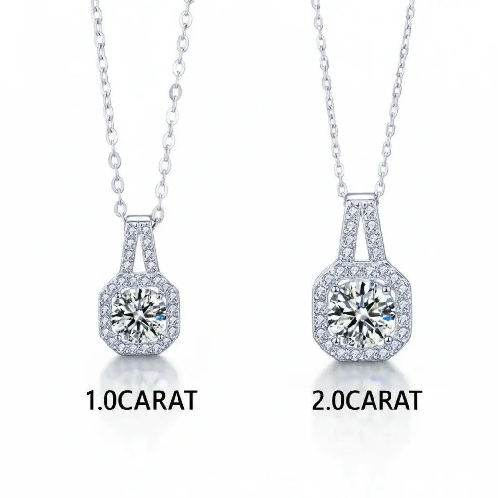 Moissanite Royale – Rhodium Plated 925 Sterling Silver  Necklace