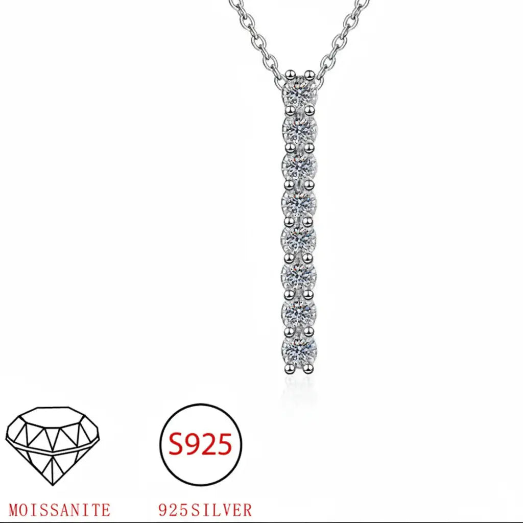 Round Brilliant Cut Moissanite Necklace Necklace Clavicle Chain S925