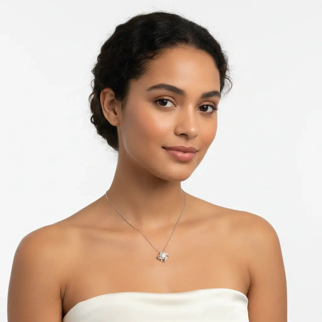 Moissanite Elegance – Gold Plated 925 Sterling Silver Pendant Necklace