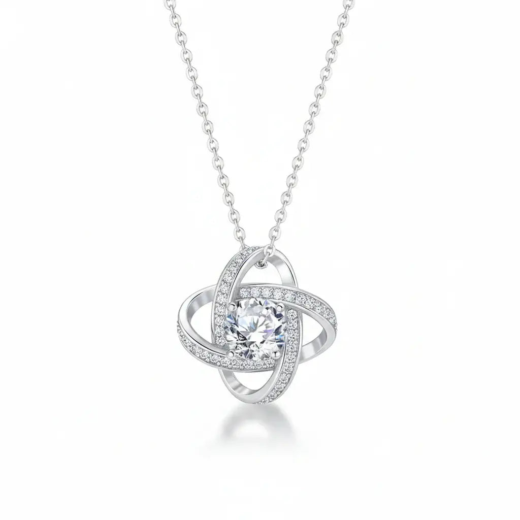 Moissanite Elegance – Gold Plated 925 Sterling Silver Pendant Necklace