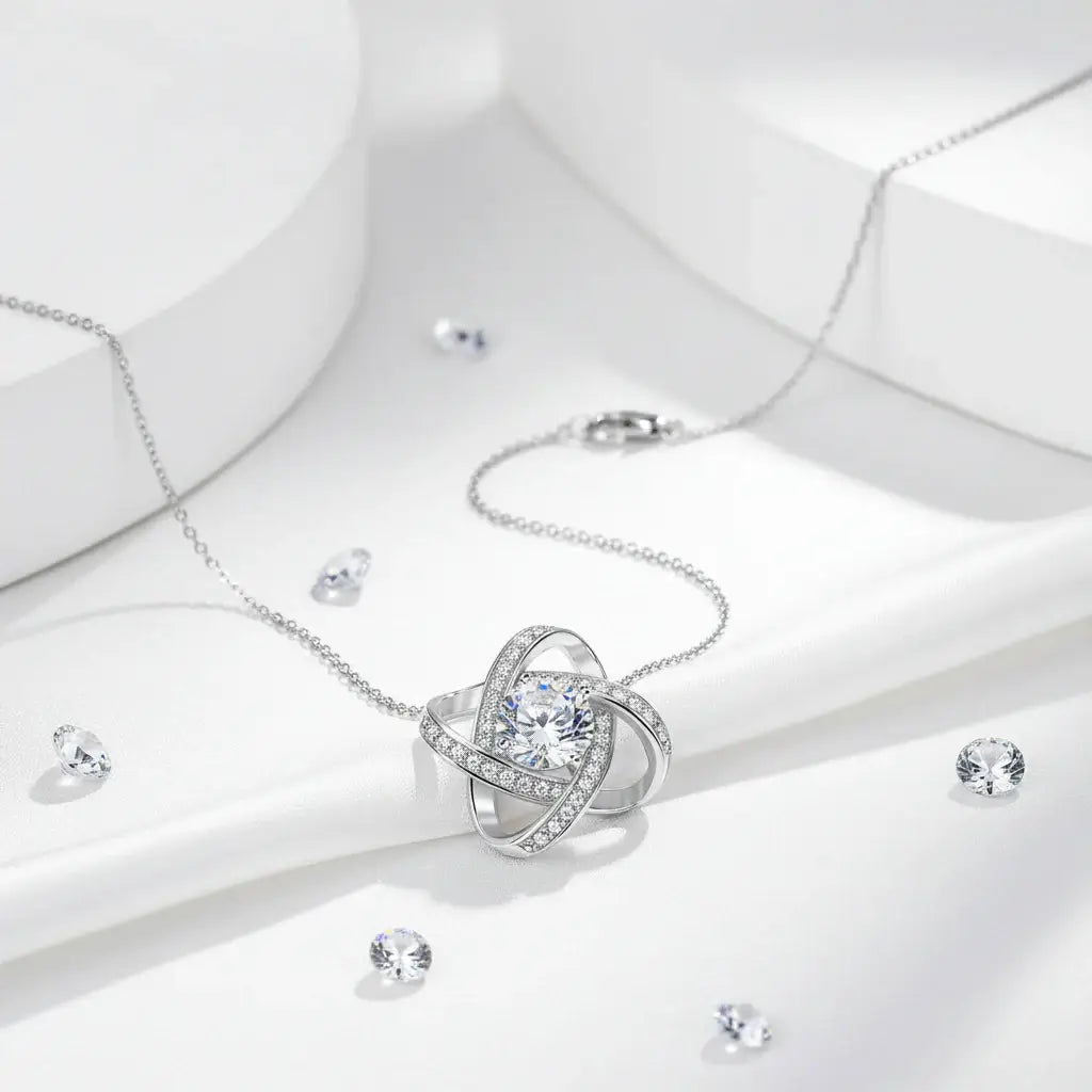 Moissanite Elegance – Gold Plated 925 Sterling Silver Pendant Necklace