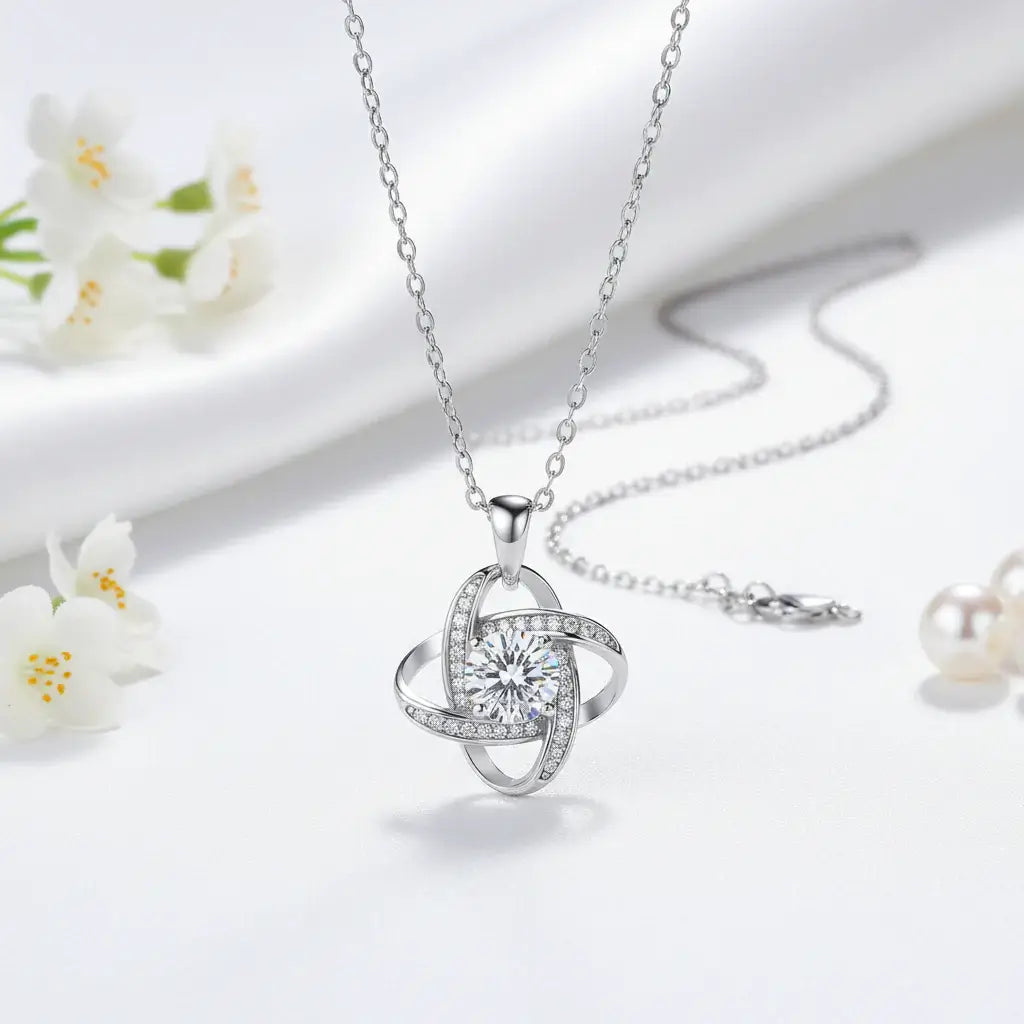 Moissanite Elegance – Gold Plated 925 Sterling Silver Pendant Necklace