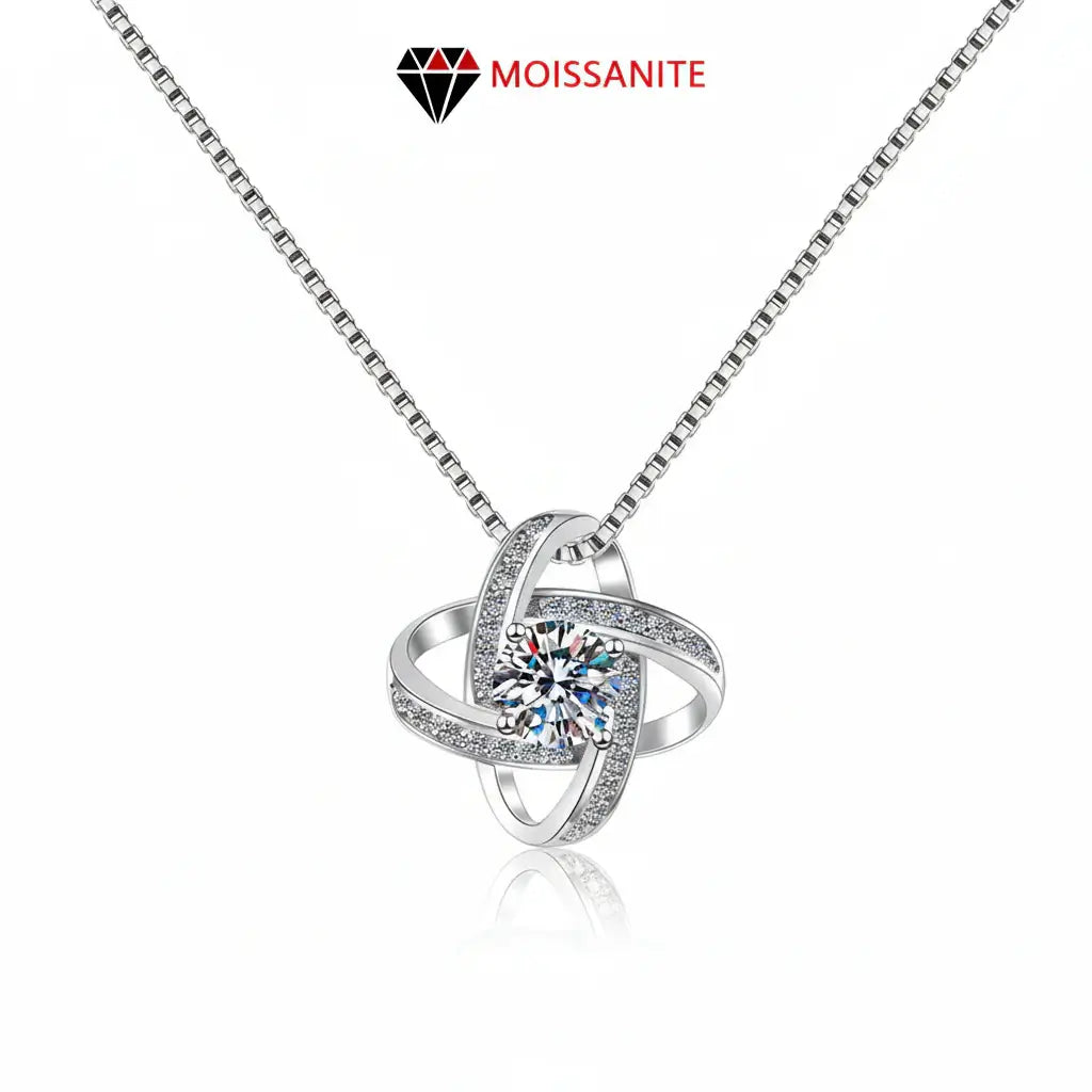 Moissanite Elegance – Gold Plated 925 Sterling Silver Pendant Necklace