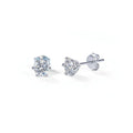 Her Crown Moissanite Stud Earrings – S925 Sterling Silver Six-Prong