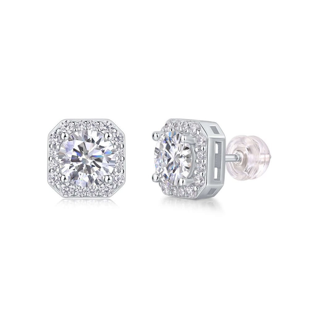 Heart Moissanite Stud Earrings – S925 Sterling Silver