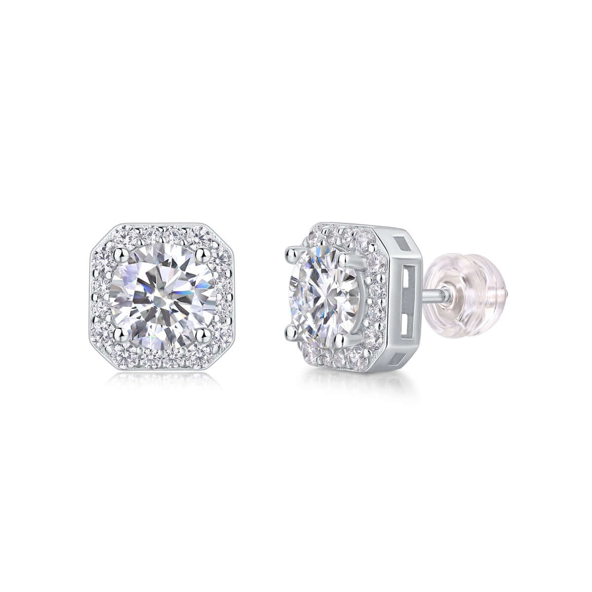 Heart Moissanite Stud Earrings – S925 Sterling Silver