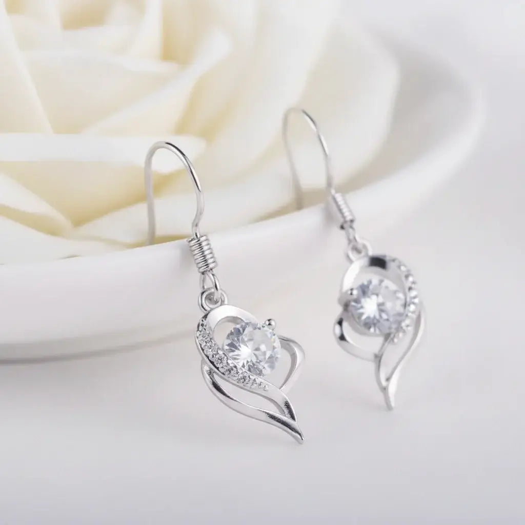 Moissanite Heart Earrings 925 Sterling Silver – 0.5CT Ocean Blue Heart Studs