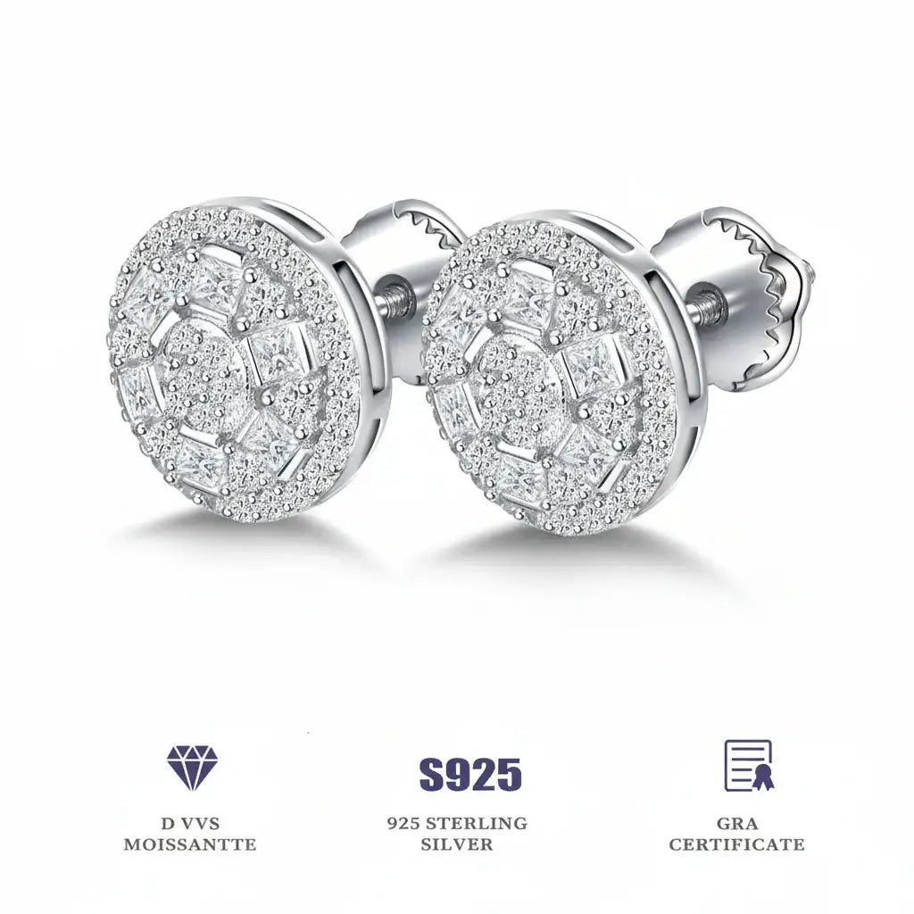 Moissanite Brilliance – Platinum Plated 925 Sterling Silver 1CT VVS1 Stud Earrings