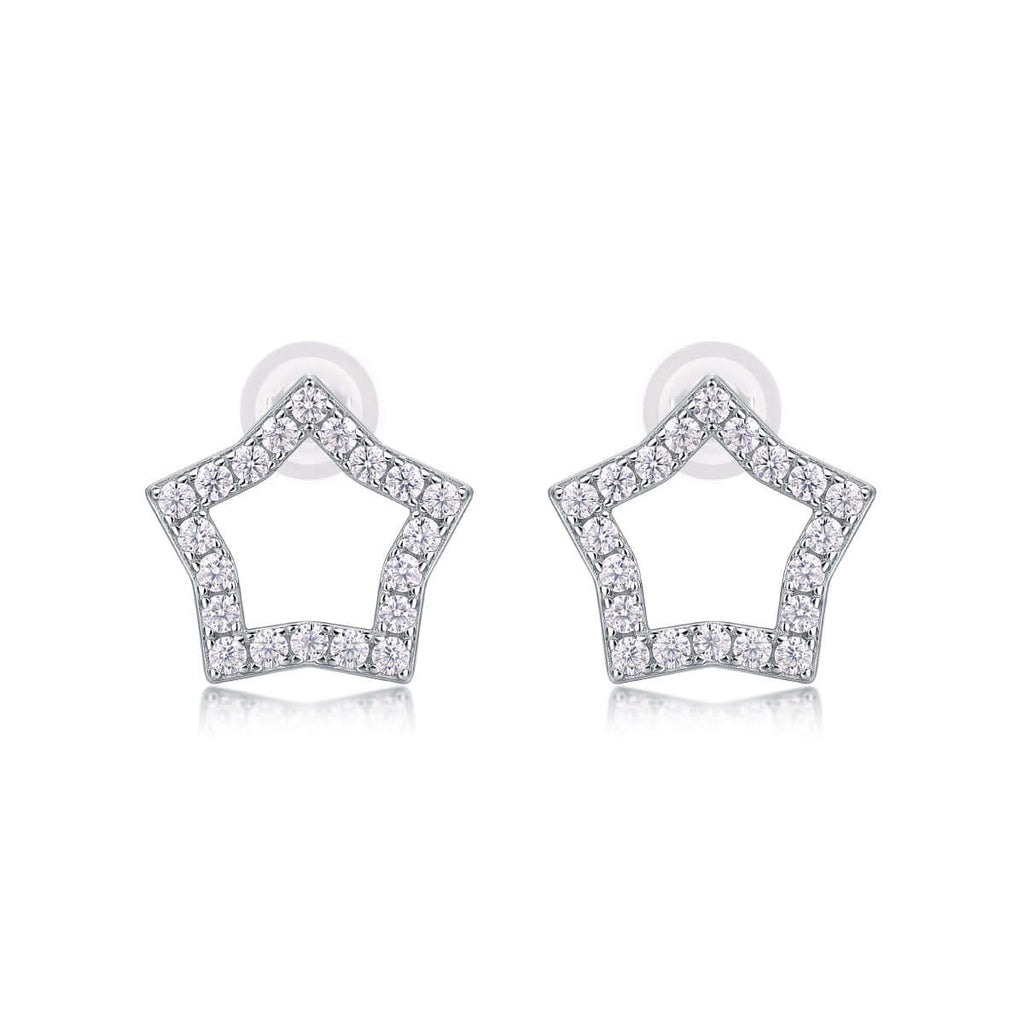 Mini Moissanite Stud Earrings – S925 Sterling Silver Platinum-Plated